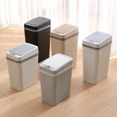 China Sustainable Induction 15L Battery Rectangular Intelligent Touchless Trash Can Automatic Household Waste Bins for sale