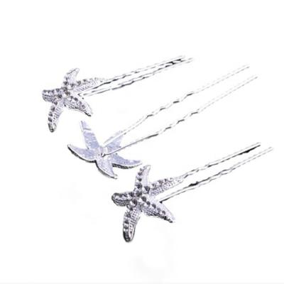 China Korea bride durable U-clip, starfish faux stone hair fork, ladies hair grip accessories wholesale for sale