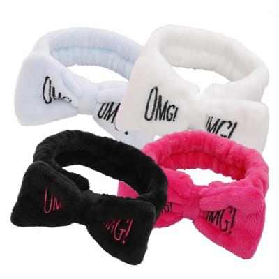 China New durable stereo cartoon letter bow hair band, multi-color plush hair band, wash face and apply makeup headband for sale