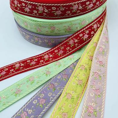 China LH-2.5cm High Tenacity Christmas Decorations Accessories Jacquard Webbing For Bowknot for sale