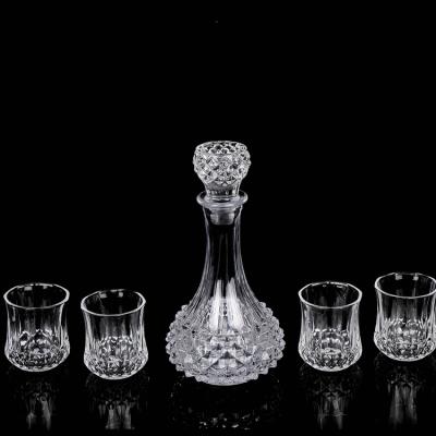 China High Quality Crystal Clear Modern Wine Glass Set Decanter Wine Decanter Gift Set for sale