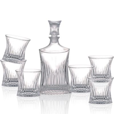 China Modern Whiskey Wine Decanter Set Clear Decanters And Wine Glass Set And Glass Mug for sale