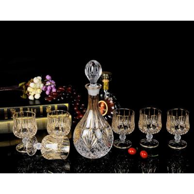 China Elegant Modern Lead Free Whiskey Glass Crystal Wine Glass Set of Decanter for sale