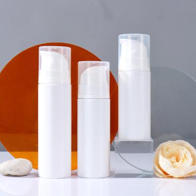 China 50ml 100ml 150ml Cosmetic Detergent Facial White Pet Foam Airless Pump Bottle With Eva Silicone Brush for sale