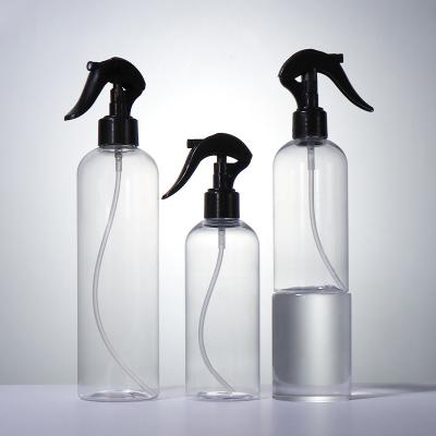 China Transparent PET Cosmetic Bottle PP Squeeze Spray Lotion Pump Cap Black 250ml 300ml 600ml PET Shampoo Bottle Top for sale