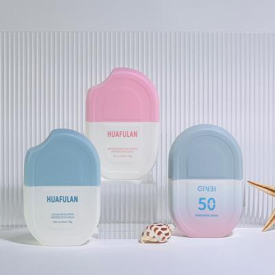 China Empty Sunscreen Private Label Sunscreen Stick Container 50ml Squeeze Pump Sunscreen Comet Packing Plastic Bottle for sale