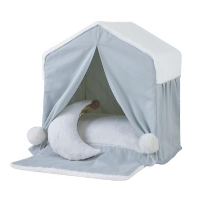 China Breathable Semi-Closed All Season Puppy Kitten Foldable Cat House With Cat House Tent For Large Small Dropshipping for sale