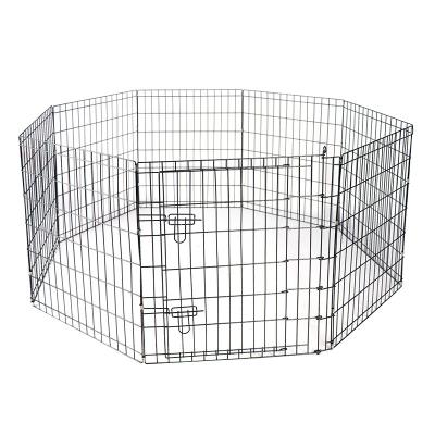 China Portable Stored Iron Dog Fence Stainless Steel Dog Playpen For Big Small Puppy Kitten Enclosure Modular Small Animal Panels Fence for sale