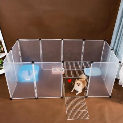 China 2021 New Design Breathable Superior Isolation Pet Cage Large Plastic Dog Cat Cage Indoor Transparent Fence for sale