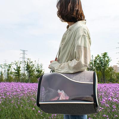 China Sustainable New Design Fashion Transparent Outdoor Portable Pet Cat Carrier Bag For Puppy Kitten Carrying Handbag With Best Price for sale