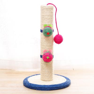 China Logo Cat Scratching Post Tower For Custom Made Viable Cat Kitten Funny Toys Natural Sisal Scratcher for sale