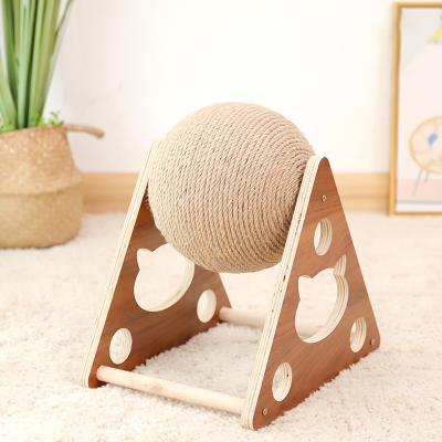 China Hot Selling Viable Cat Climbing Post Cat Climbing Frame Solid Wooden Sisal Safe Solid Assembly Cat Toys Detachable Amazon for sale