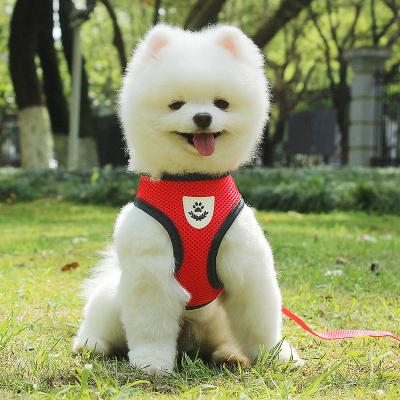 China DETACHED Most Popular Mesh Breathable Reflective Summer Small Dog Harness Dog Invest Leash Set For Pet Leash Harness for sale