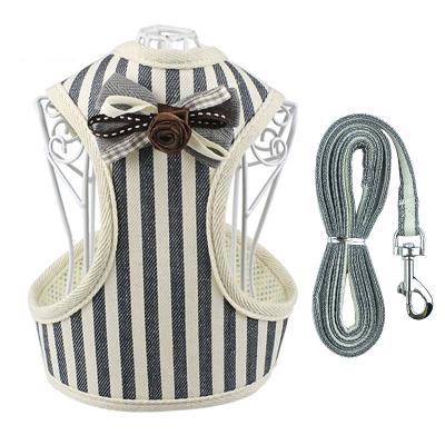 China DETACHED Custom Adjustable Pet Harness Striped Mesh Dog Harness High Quality Harnesses For Small Dogs for sale