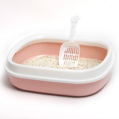 China Supply High Side Sustainable Pet Maker Cat Litter Box For Kitten Indoor Anti-splash Cat Toilet With Best Price for sale