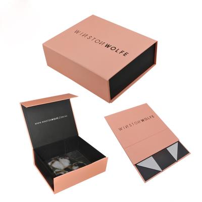 China Handmade Luxury Custom Apparel Paper Cardboard Magnetic Flat Folding Gift Packaging Box for sale