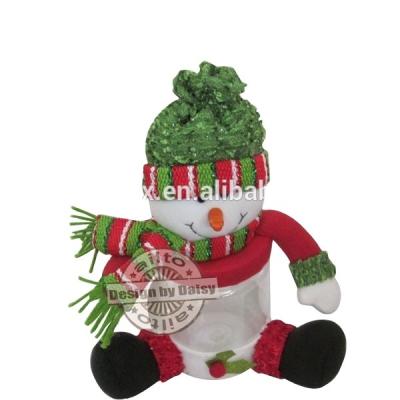 China Christmas Decoration Handmade Cute Snowman Plastic Small Commodity Packing Storage Box With Lid for sale