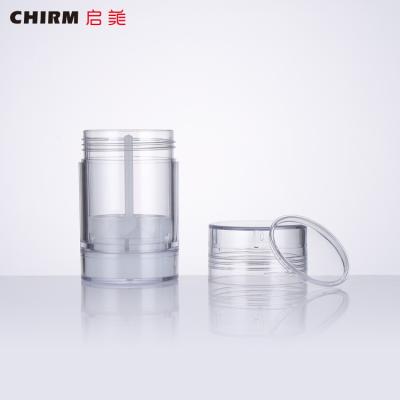 China Cosmetic Top Filling Transparent Round Tube Skin Care Deodorant Container Lip Balm Stick Deodorant Container Cosmetic Packaging 30g for sale