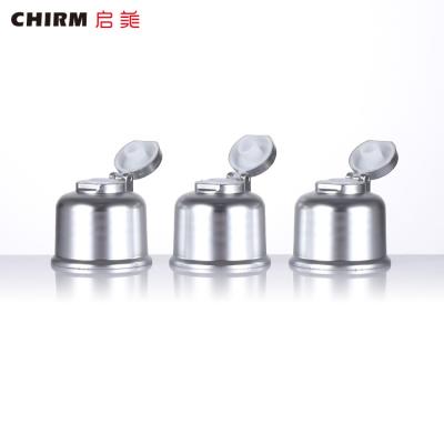 China Non Spill Factory Price Customized Cloches Shaped Silver Plastic Cosmetic Flip Top Cap Caps for sale