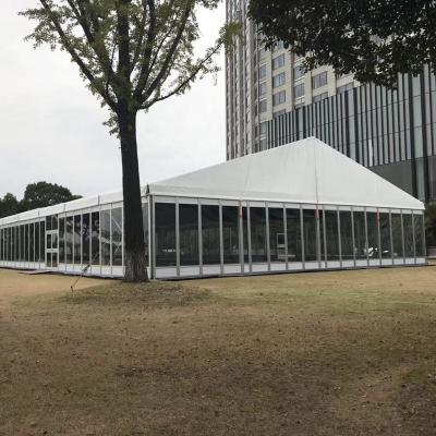 China Outdoor Luxury Clear Wedding Tents Waterproof Fire Retardant and UV Resistant Glass Wall Tent for Events PVC Roof Party Marquee Tent for sale