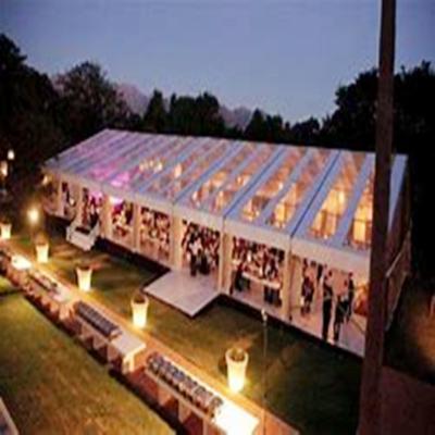 China Large Outdoor Clear Glass Tents Premium Outdoor Clear Glass Wall Summer Roof PVC Tent Meeting Event Tent for sale