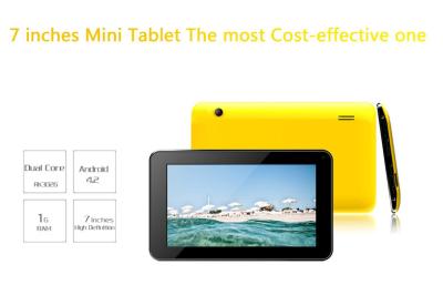 China 512MB RAM 4GB ROM 7 Inch Touchpad Tablet PC Dual Camera Dual Core yellow Color for sale