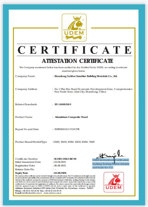 CE - Shandong Golden Sunshine Building Materials Co., Ltd.