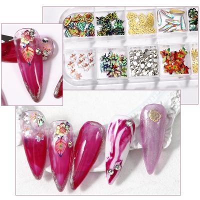 China 3D Wooden Nail Decorations Nail Art Designs Mix Alloy Drill Nail Jewelry Stickers for sale