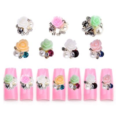 China Japanese Style Alloy 3D Acrylic Nail Art Flowers Decoration Rose Charm Decor SK-HY (371-390) for sale