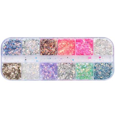 China Nail Art Decoration Glitter Nail Glitter Sprinkle Paillette Laser Powder Gradient Color Nail SK-GP149 for sale