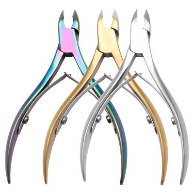 China Left Handed Scissors Gold Dead Skin Scissors Nail Professional Manicure Nail Scissors Pliers Toe Dead Skin Nail Tools for sale