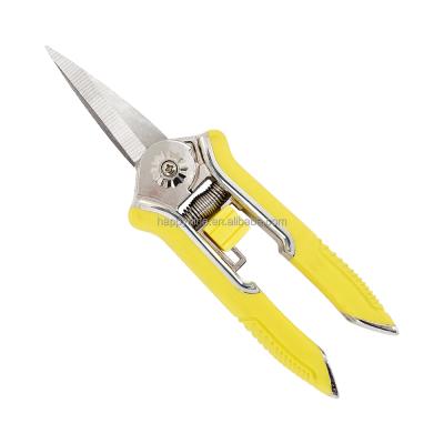 China Anti-Slip Handle Stainless Steel Pruner With TPR Handle Garden Pruners DIY Tools Flower Gardening Cutting Mounted Tip Pruning Scissors for sale