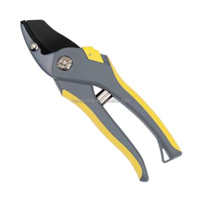 China Handle Shears Anvil Pruner Flower Tip Anti-Slip Garden Cutting Tools Rose Pruners With Carbon Steel Blade for sale