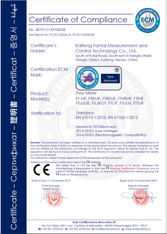 CE - Kaifeng Fantai Measurement And Control Technology Co., Ltd.