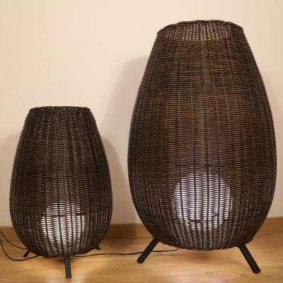 China 35cm/45cm/78cm/128cm Modern Height Artistic Standing Lamps Rattan Wicker Floor Lamps for sale