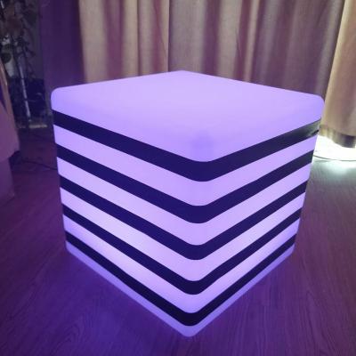 China Modern led cube furniture chairs / 40cm color changing led cube luminous chair ip65 illuminated 3d control led cube for sale