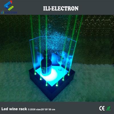 China PE Plastic Night Club Used Plastic Glowing Wine Display Racks for sale