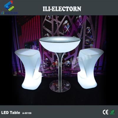 China Bar Table Metal Stand Led Light Table Led Cocktail Table Glowing Living Room Table for sale