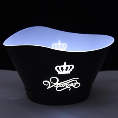 China Sustainable Luminous Ice Bucket , Jet Cut Out Ice Bucket , Plastic Champagne Ice Bucket for sale