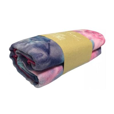 China 3D Max Tie Dye Yoga Towel 24 x 72 Inches Non-Slip Slip Resistant Yoga Towel Customized For Yoga Mat for sale