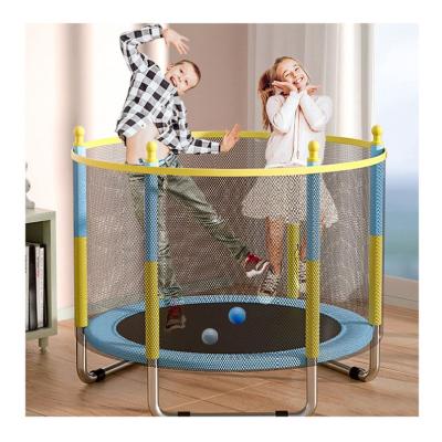 China With Sales Protector Net Parent-child Trampoline Kids Play Fitness Interactive Trampoline With Guardrail Kids Indoor Mini Folding Trampoline for sale