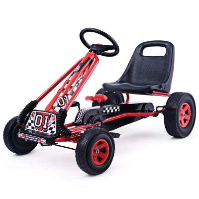 China Ride On Pedal 4 Wheel Pedal Operated Model Toy 3D Max Hot Ride On Car Steel Sight Seat Adjustable Pedal Trolley For Kids Go Kart for sale