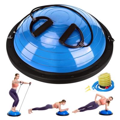 China Anti Burst And Durable 3D Max Exercise Ball Gym 55cm PVC Yoga Ball Harf Balance Premium Black Board Customized Anti Burst Balance for sale