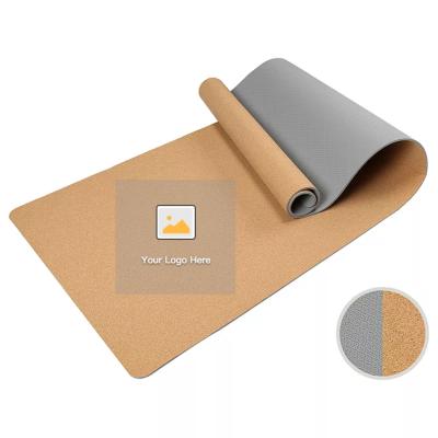 China 3D Max Eco-Friendly Printing Custom Logo Eco-Friendly Premium Cork Yoga Mat Eco-Friendly Rubber Mat No Slip for sale