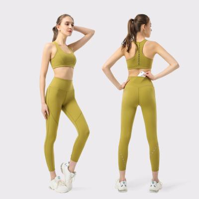 China Breathable 3D Max Custom Logo Women Sport Clothes Active Ladies Gym Fitness Wear High Waisted Pants 2 Piece Yoga Set Seamless Set for sale