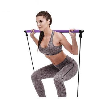 China Home Portable Maximum Fitness Exercise Adjustable 3D Yoga Kit With Pro High Strength Bands Foot Loop Pilates Bar for sale