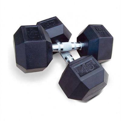 China Home Gym Equipment Fixed Dumbbell 5-100LB Hex Dumbbell 2.5-50kg Hex Dumbbell 3Dmax Rubber Dumbbell for sale