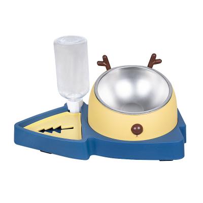 China New Design Automatic 2 in 1 Slow Pet Feeder Rolls Automatic Pet Water Fountain for sale