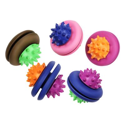 China Sustainable Manufacturer New Design Dog Toothbrush Toys Natural Rubber Chew Ball Toys for sale