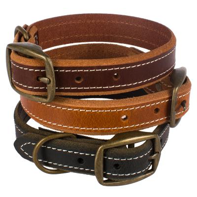 China Viable Wholesale Custom High Quality Goods Dog Collar Classic Leather Pet Collar For Large Dogs for sale